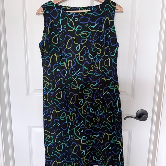 Danny & Nicole Dresses & Skirts - Danny & Nicole Black and Blue Abstract Midi Dress